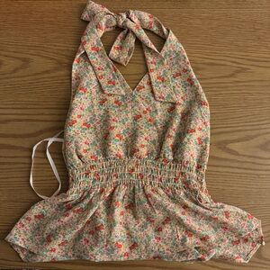 Halter Top with Red and Green Floral